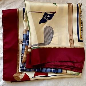Golf SILK scarf hand rolled trim beautiful